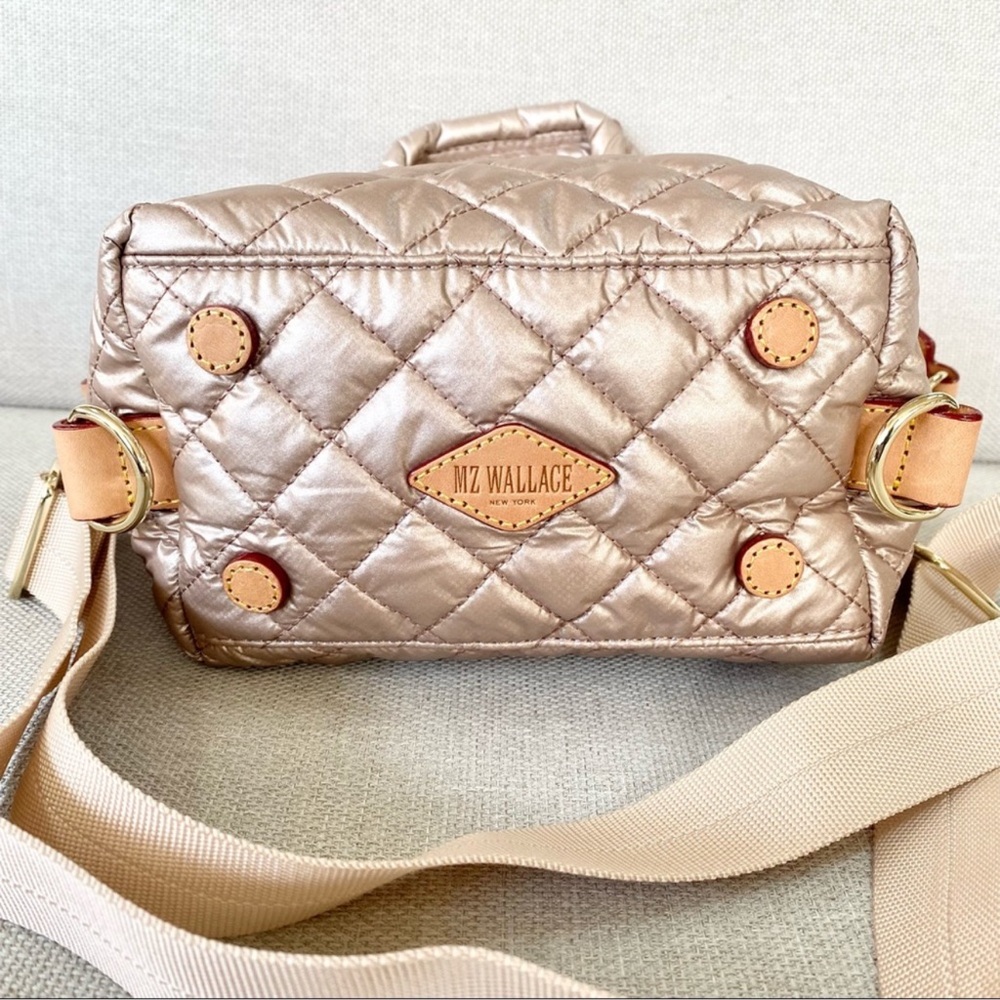 MZ Wallace Small Sutton Deluxe Crossbody Tote Bag in Pale Rose Gold - Picture 3 of 13